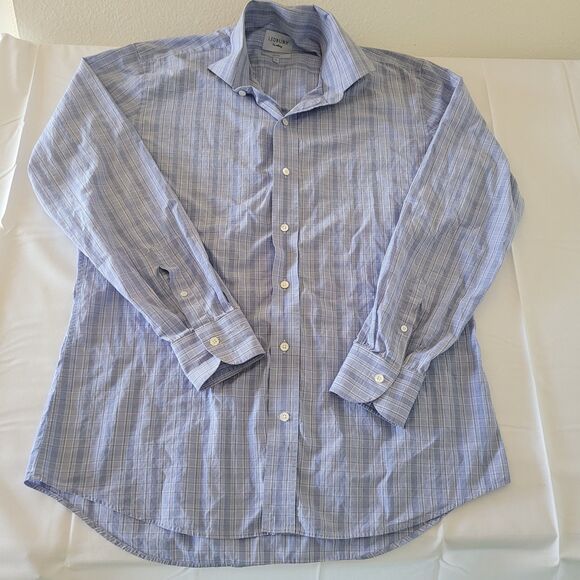Ledbury Men's 17 Casual Button-Down Shirt – Blue Pattern, Long Sleeve, Cotton - Picture 1 of 10